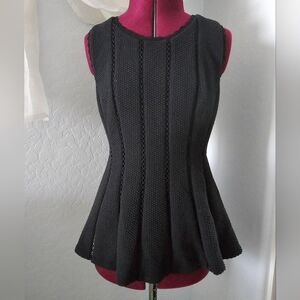 Rebecca Taylor Size 2 Black Peplum Top